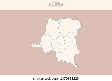 Abstract  Pastel color of Congo map vector.