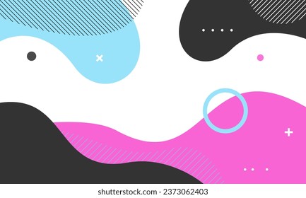 Abstract pastel color geometric background. Fluid shapes composition. Vector illustration