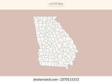 Abstract  Pastel color of Georgia (USA) map vector.