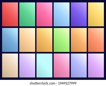 Abstract pastel color gradient backgrounds collection