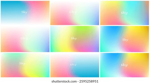 Abstract pastel color gradient set of different colors. Smooth transition of colors. Perfect for background.