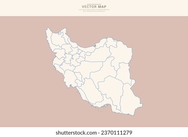 Abstract  Pastel color of Iran map vector.
