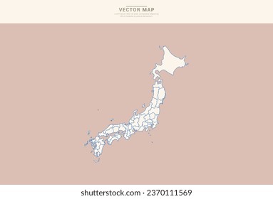 Abstract  Pastel color of Japan map vector.