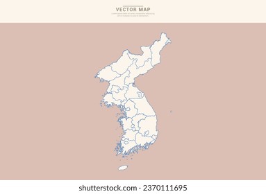 Abstract  Pastel color of Korea map vector.