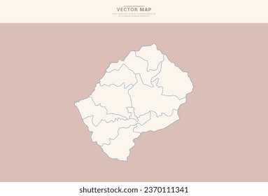 Abstract  Pastel color of Lesotho map vector.