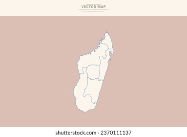 Abstract  Pastel color of Madagascar map vector.