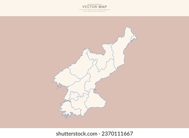 Abstract  Pastel color of North Korea map vector.