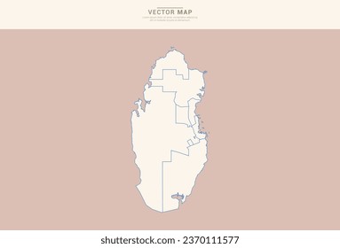 Abstract  Pastel color of Qatar map vector.