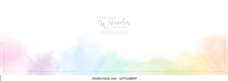 Abstract Pastel Color Watercolor For Background. Stain Artistic Vector Used As Being An Element In The Decorative Design Of Header, Brochure, Poster, Card, Cover Or Banner.