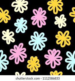 Abstract pastel colored seamless pattern. Modern swatch paint for birthday card, kids party invitation, wallpaper, holiday wrapping paper, shop sale poster, bag print, t shirt, workshop advertising.