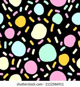 Abstract pastel colored seamless pattern. Modern swatch paint for birthday card, kids party invitation, wallpaper, holiday wrapping paper, shop sale poster, bag print, t shirt, workshop advertising.