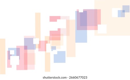 Abstract pastel colorful background with square shapes.
