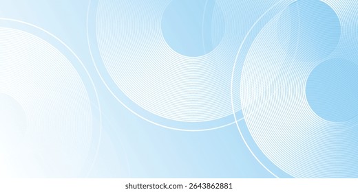 Abstract pastel colorful blue and white gradations. Circle effect style geometric simple art