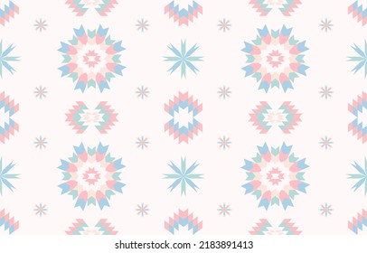 Abstract Pastel Colorful fabric seamless pattern. Aztec Ethnic geometric textile. native design. Aztec pattern fabric geo style. cute color.