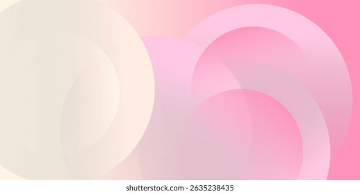 Abstract pastel colorful pink and yellow gradations. Circle effect style geometric abstract background simple