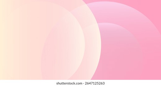 Abstract pastel colorful pink and yellow gradations. Circle effect style modern geometric abstract background