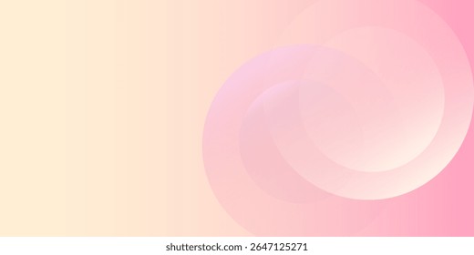 Abstract pastel colorful pink and yellow gradations. Circle effect style modern geometric abstract background simple art good natural