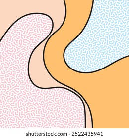 ABSTRACT PASTEL COLORFUL TURING PATTERN ROUGH DESIGN REACTION DIFFUSION BACKGROUND VECTOR GOOD FOR WALLPAPER, COVER,POSTER 