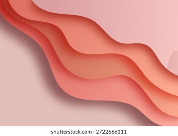 Fundo de ondas coloridas pastel abstrato em tons de rosa 