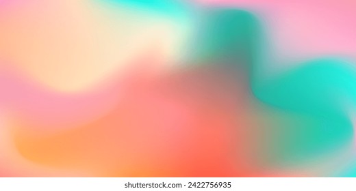 Abstract pastel coral and teal vibrant mesh gradient colors background. Soft trendy y2k wallpaper for mobile apps, ui design, banner, poster, technology business concept