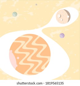Abstract pastel cosmic landscape background