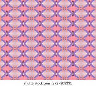 Padrão decorativo pastel abstrato com simetria geométrica suave. Textura de fundo sem costura ideal para papel de parede, têxteis, artigos de papelaria e marca moderna.