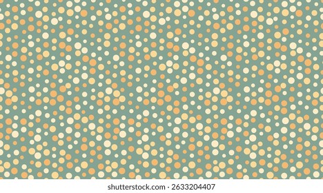 Abstract pastel dot pattern.  Seamless design with soft color palette ideal for website backgrounds, textile prints, or playful branding.  Evokes feelings of calm and gentle energy.