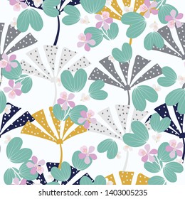 Abstract pastel floral pattern seamless vector background for design