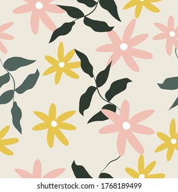 Abstract pastel floral surface pattern seamless background vector illustration for design
