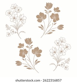 Abstract pastel flower bouquet pattern. Blooming spring flowers in elegant. Flowers in pastel colors.