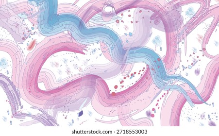 Abstract Pastel Fluid Wave Background with Soft Brush Strokes