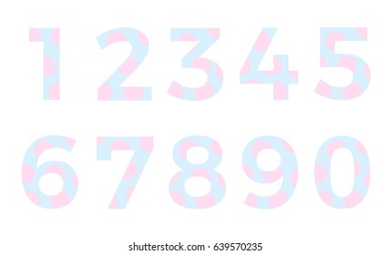 abstract pastel font number vector . alphabet