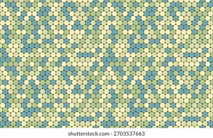 Abstractas patrón geométrico pastel. Textura sin fisuras de círculos sutilmente variados en tonos beige, verde y azul tranquilizadores.