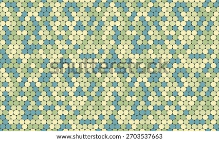 Abstract pastel geometric pattern. Seamless texture of subtly varied circles in calming beige, green, and blue hues.