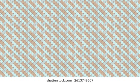Abstract pastel geometric pattern.  Subtle, repeating design featuring soft blue and beige scales arranged in a diagonal grid. Ideal for website backgrounds, textile prints, or packaging design.