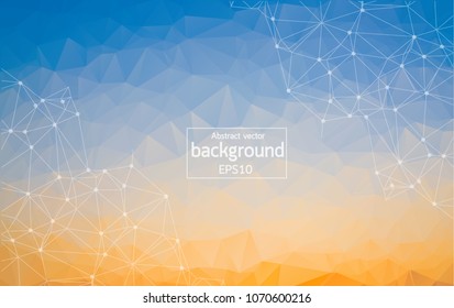 Abstract pastel Geometric Polygonal background molecule and communication. Connected lines with dots. Concept of the science, chemistry, biology, medicine, technology.