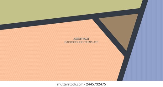 Abstract pastel geometric shape with black line vector illustration.