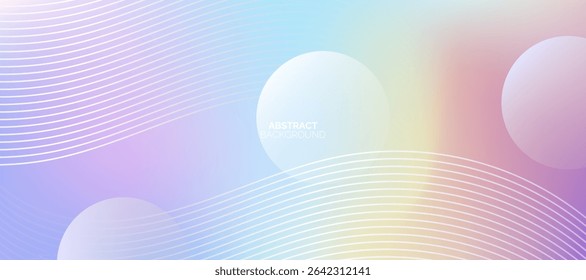 Abstract pastel gradient background with flowing wave lines. Digital future technology concept. Suit for banner, brochure, presentation, corporate, cover, poster, website