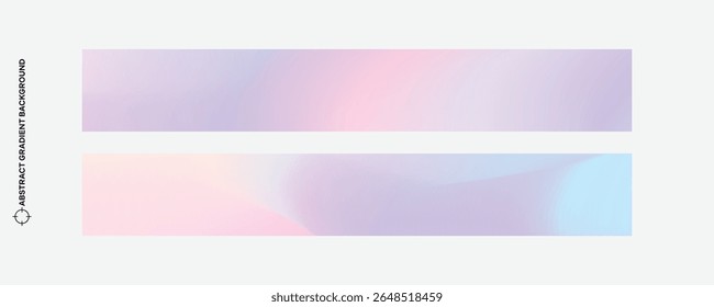 Abstract pastel gradient background vector set. Minimalist cover template gradient color. Ideal design for social media, cover, banner, flyer, music, ads.