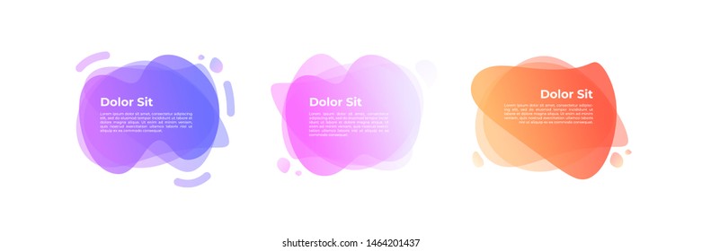 Pancartas de degradado pastel abstracto, formas líquidas, fondo moderno de moda - vector