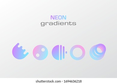 Abstract pastel gradient colors simple circle figure isolated in white background. Vector Gradient geometric shape. Holographic circle logo concept.