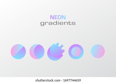 Abstract pastel gradient colors simple circle figure isolated in white background. Vector Gradient geometric shape. Holographic circle logo concept.