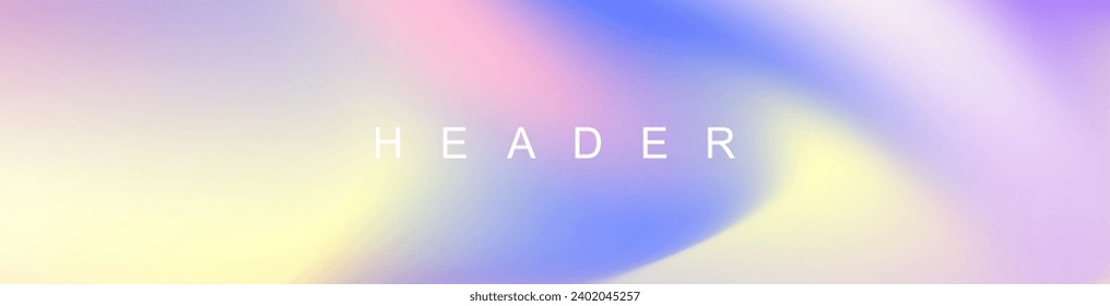Abstract pastel gradient header background. Innovation header background design for cover. Landing page concept for your graphic design.