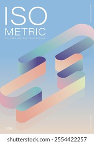 Abstract pastel gradient isometric geometric shape background modern futuristic style. Design element can be used for poster, backdrop, publication, brochure, flyer, leaflet, vector illustration