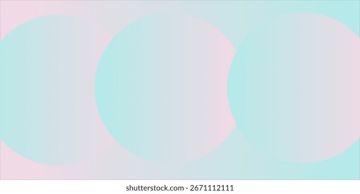 Gradiente de Pastel abstrato com esferas sobrepostas em tons de azul suave e rosa
