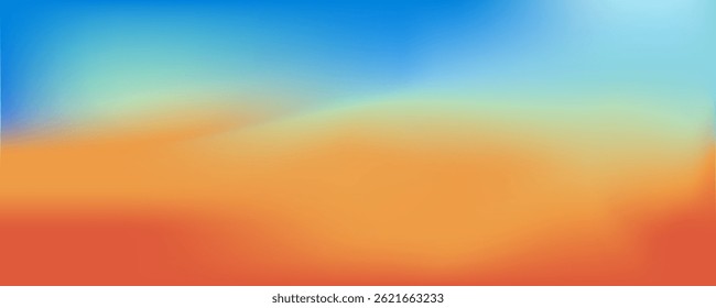 Abstract pastel gradient sky colors. Blurry blue and orange gradient colors. Sunset or sunrise atmosphere background. Vector illustration
