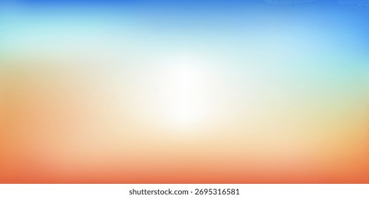Abstrato pastel gradiente cores do céu. Cores de gradiente azul e laranja indefinidas. Cor macia pastel arco-íris. Pôr do sol ou nascer do sol atmosfera background.eps10