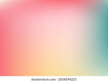 Gradiente pastel abstracto con transición suave de colores rosa crema menta y turquesa. textura suave ligera. concepto de marca de bienestar y diseño digital