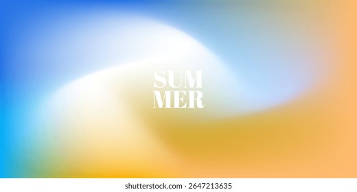 Abstract pastel gradient summer sky colors. Blurred blue and orange gradient colors. Soft pastel rainbow colors. Sunset or sunrise background