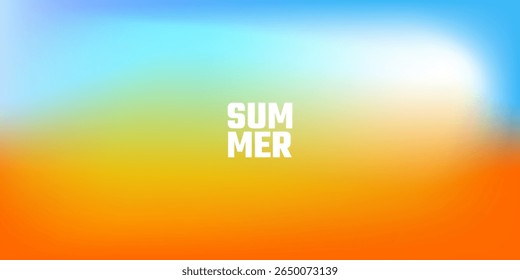 Abstract pastel gradient summer sky colors. Blurred blue and orange gradient colors. Soft pastel rainbow colors. Sunset or sunrise background	